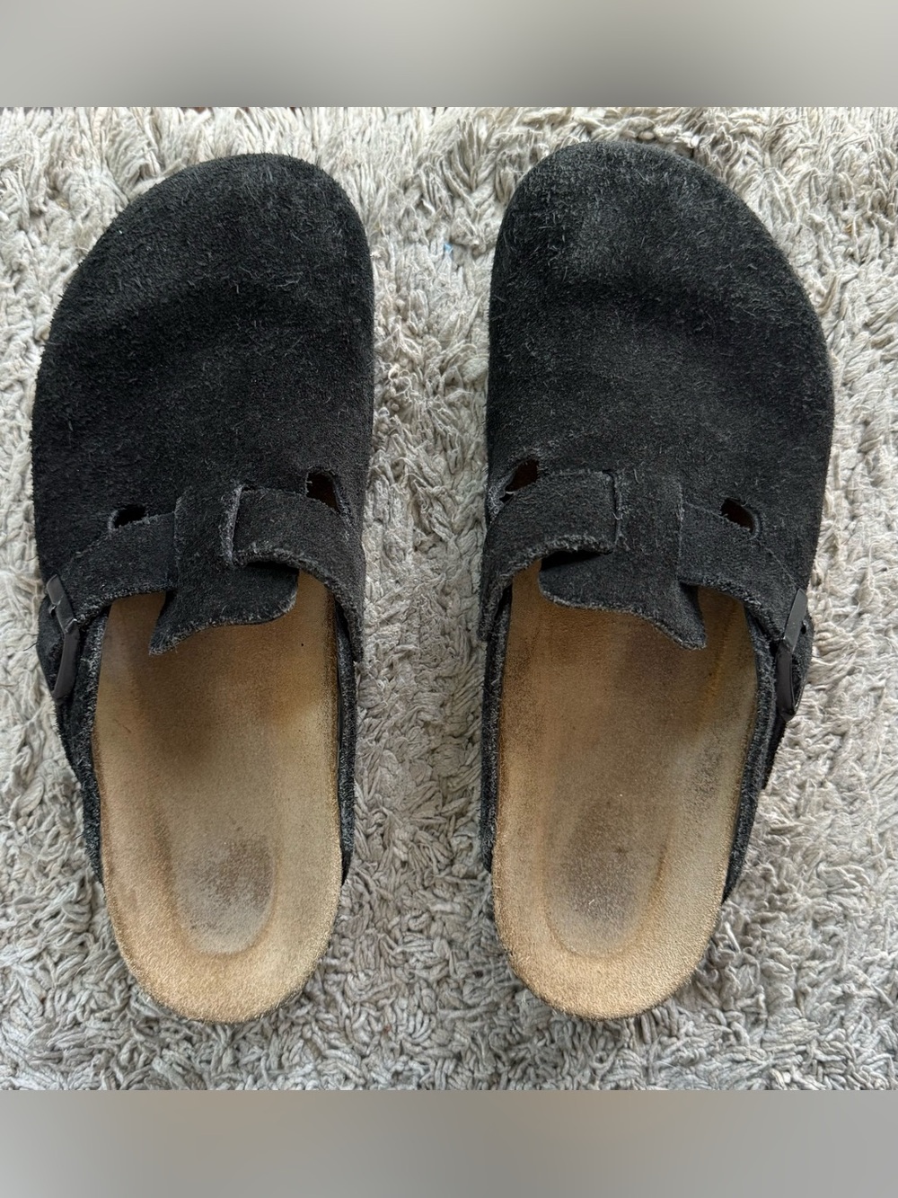 Birkenstock Boston Black Suede Clogs Mule Slip-On Approx Men’s US 9 Read Meas